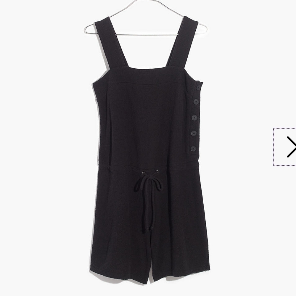 Madewell Side-Button Drawstring Romper G6164 - image 2